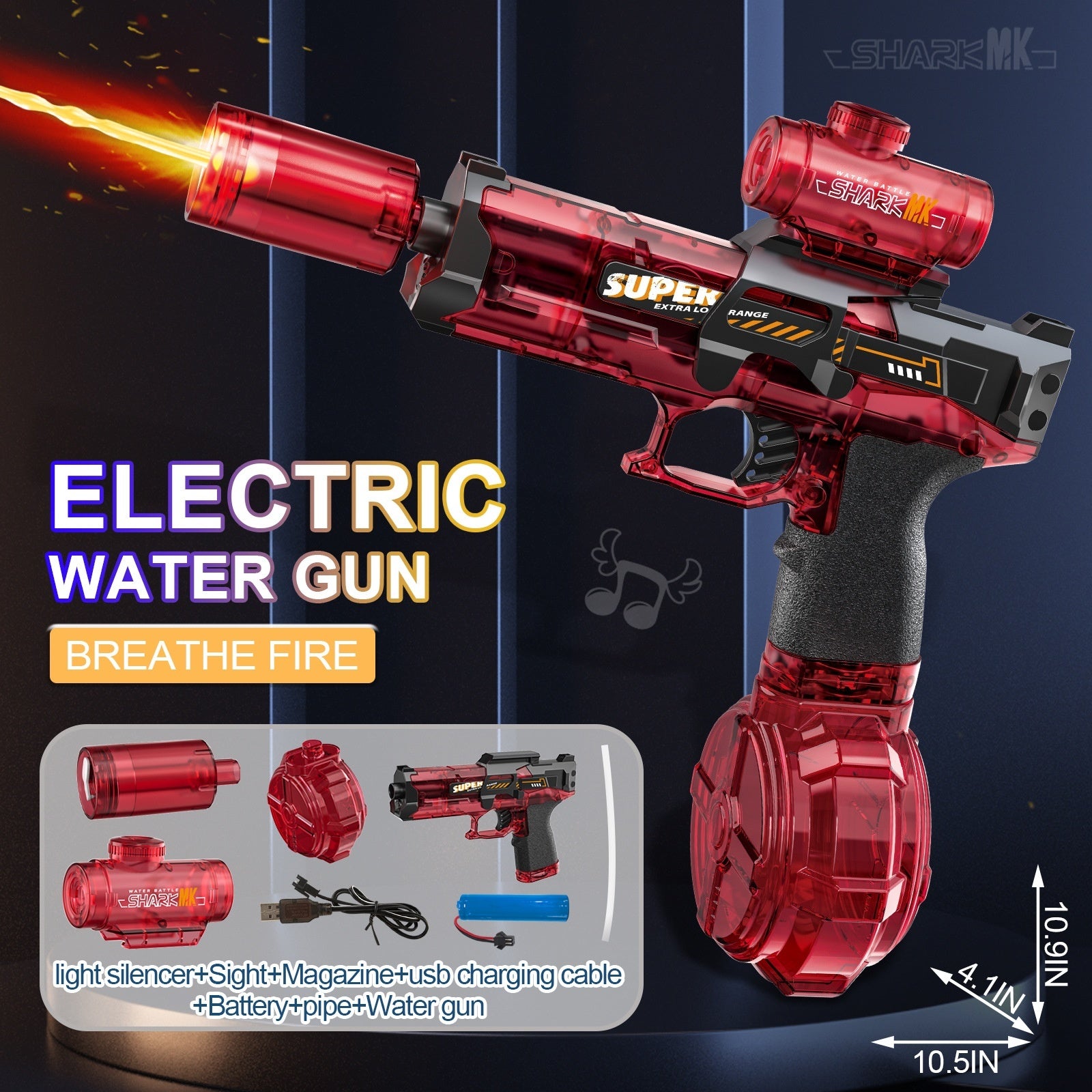 Electric Automatic Water Gun for Kids | Powerful LED Recoil Toy