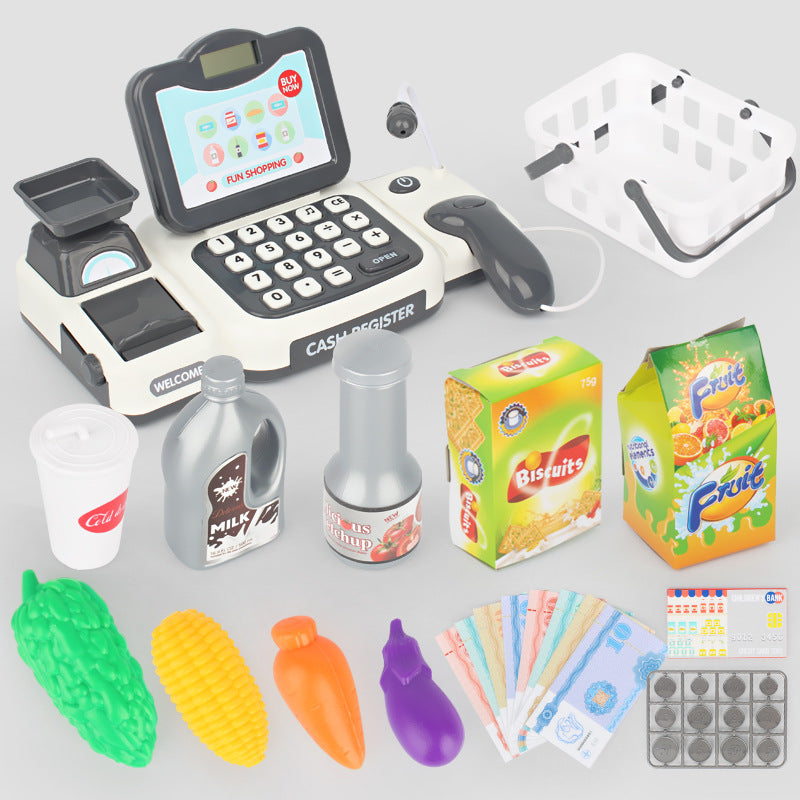 Cartoon Cash Register Toy - Supermarket Role Play Set for Kids