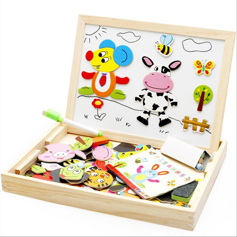 Wooden Magnetic Puzzle Board Set | 3-in-1 Learning Toy