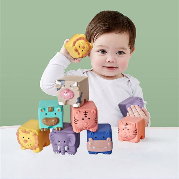 Soft Plastic Building Blocks for Babies | Early Education Digital Cognitive Matching Toys