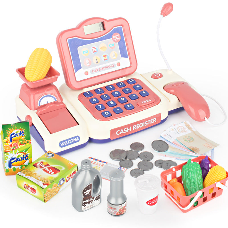 Cartoon Cash Register Toy - Supermarket Role Play Set for Kids