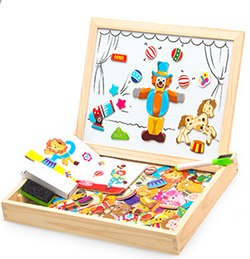 Wooden Magnetic Puzzle Board Set | 3-in-1 Learning Toy