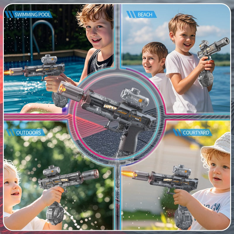 Electric Automatic Water Gun for Kids | Powerful LED Recoil Toy