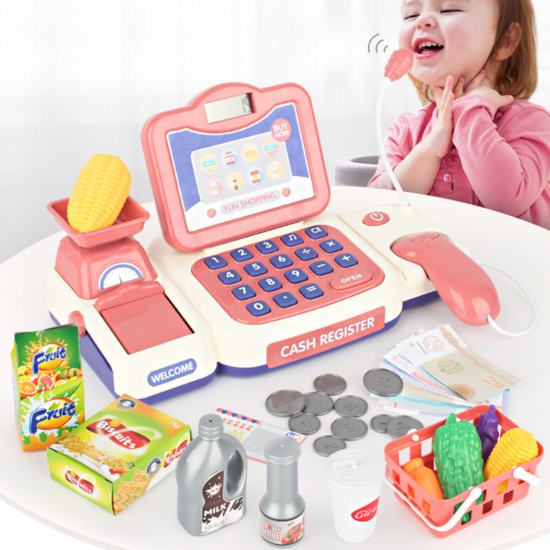 Cartoon Cash Register Toy - Supermarket Role Play Set for Kids