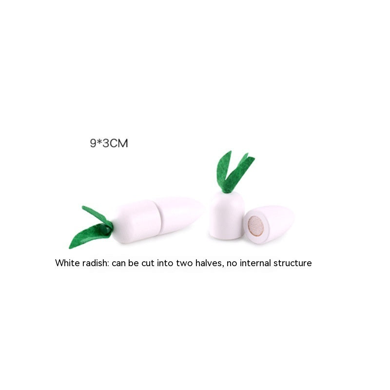 Magnetic Wooden Cutting Food Toy Set | Pretend Play Vegetables & Fruit