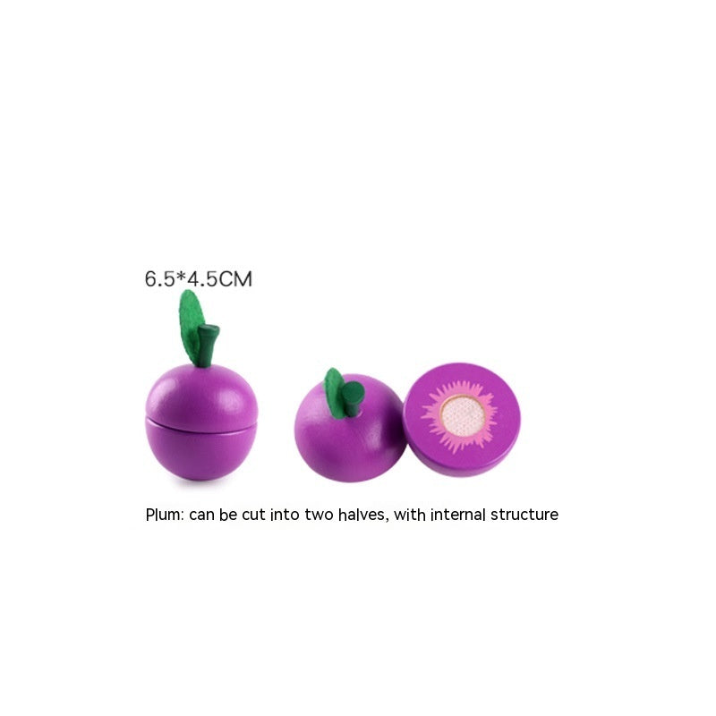 Magnetic Wooden Cutting Food Toy Set | Pretend Play Vegetables & Fruit