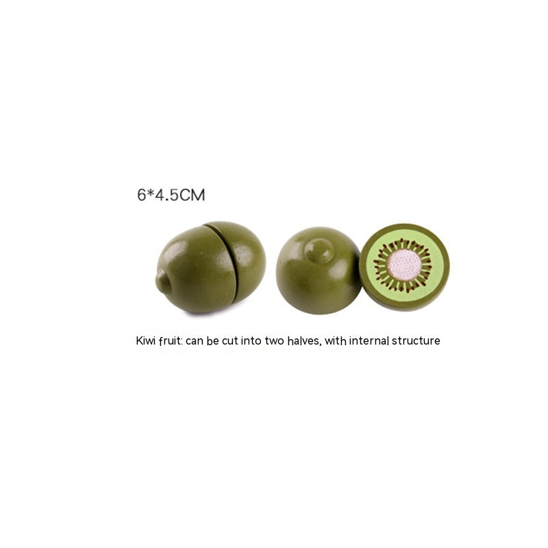 Magnetic Wooden Cutting Food Toy Set | Pretend Play Vegetables & Fruit