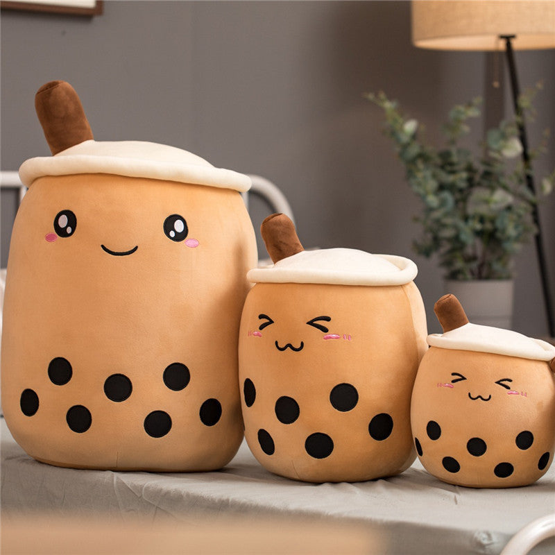 Boba Tea Plush - Cute Strawberry Milk Tea Cup Pillow Cushion Kids Gift