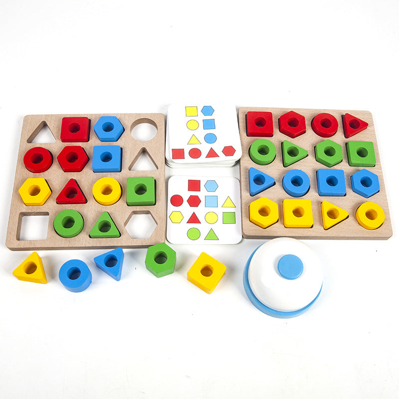 Geometric Pairing Blocks Game | Educational Shape Matching Board