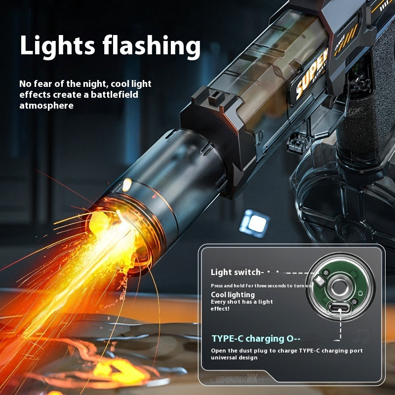 Electric Automatic Water Gun for Kids | Powerful LED Recoil Toy