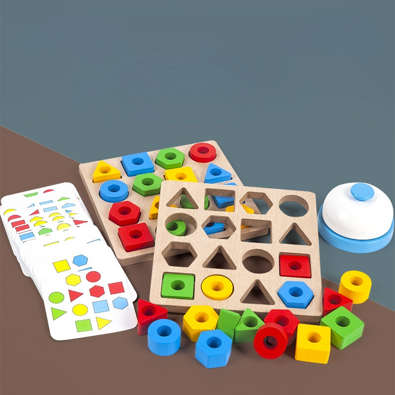 Geometric Pairing Blocks Game | Educational Shape Matching Board