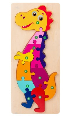 Kids Cartoon Puzzle: Number & Animal Learning Toy